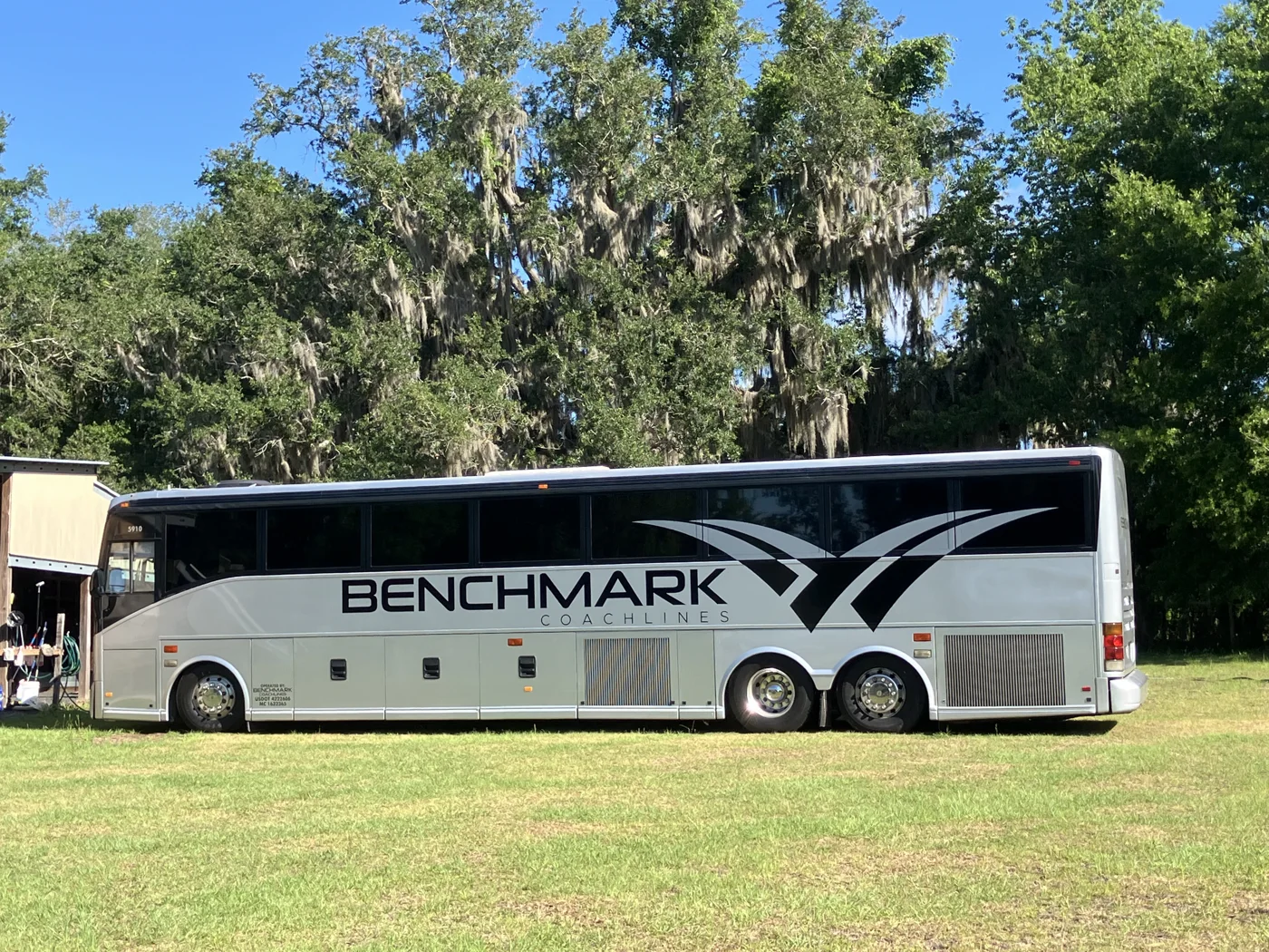 Benchmark Coachlines motorcoach ready to carry graduating seniors to Grad Bash